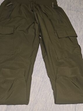 L.L. Bean Olive Green Cargo Jumpsuit Pants
